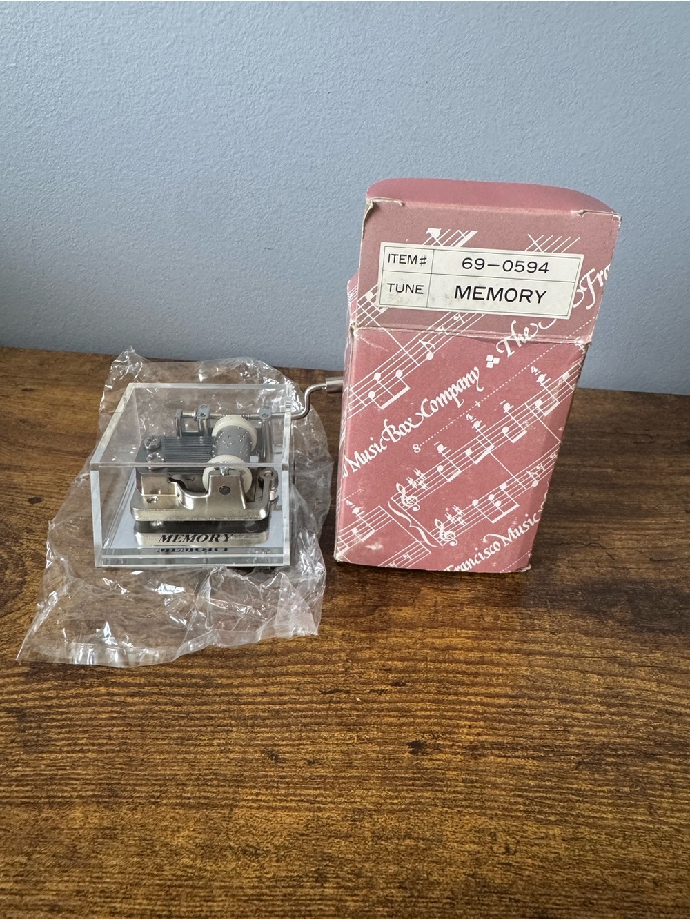 San Francisco Music Box Company Memory From Cats Hand Crank Mini Music‎ Box NIB